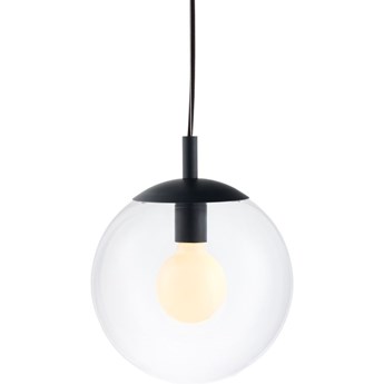 ALUR S lampa wisząca 1 x 25W LED E27 (czarny / transparent) design szklana kula przezroczysta prosta  KASPA 10731102