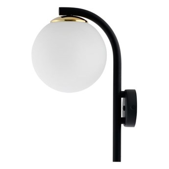 BLER KINKIET kinkiet 1 x 25W LED E27 (czarny / złoty / biały) lampa ścienna design kula biała prosta nowoczesna KASPA 21032105