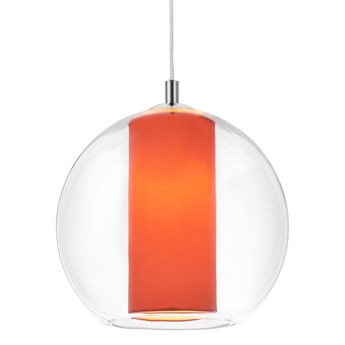 MERIDA L lampa wisząca 1 x 8W LED E27 (chrom / transparent / koral) transparentny szklany klosz design KASPA 10410111