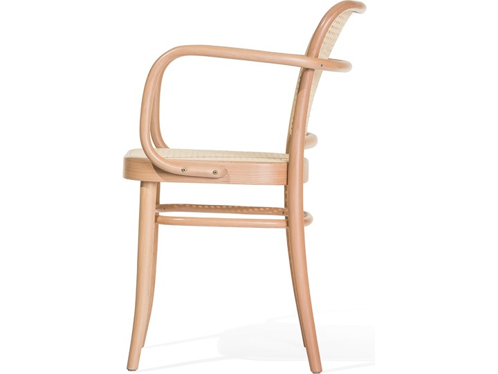 Fotel 811 Natural z ratanową plecionką Cane, TON Szerokość 50 cm Głębokość 41 cm Drewno Tkanina Wysokość 46 cm Szerokość 45 cm Płyta MDF Wysokość 80 cm Tradycyjne Głębokość 53 cm Rattan Styl Industrialny