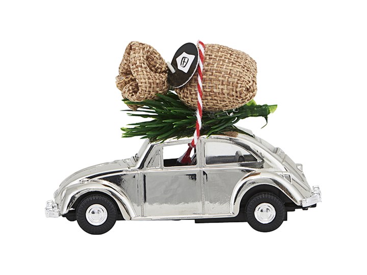 Dekoracja świąteczna samochodzik MINI Xmas srebrny