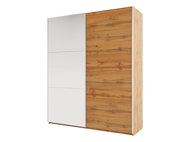 SELSEY Szafa Rella 200 cm przesuwna z lustrem Płyta MDF Metal Płyta laminowana Drewno Tworzywo sztuczne Kategoria Szafy do garderoby