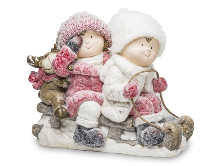 DZIECI NA SANKACH figurka, wys. 37 cm