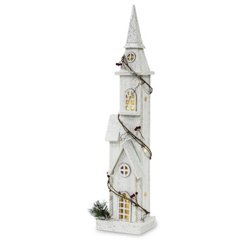 ŚWIĄTECZNY DOMEK BIAŁY dekoracja led, wys. 75 cm