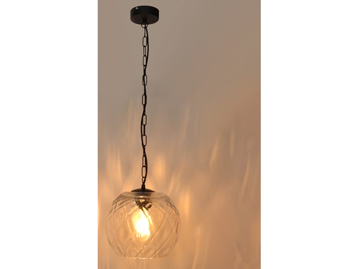 Lampa szklana wisząca MARILLA W-KM 8011/1 TR+BK Szkło Lampa z kloszem Metal Kategoria Lampy wiszące Kolor Szary