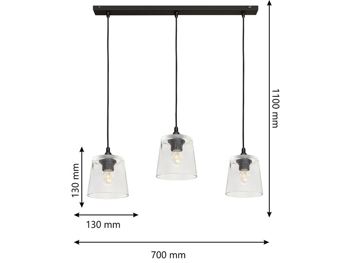 Lampa na listwie LUCEA W-L 8010/3 BK+TR