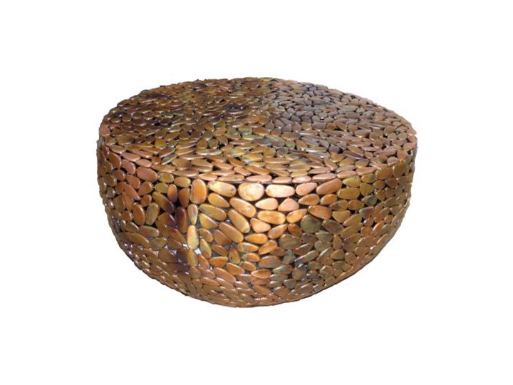 Stolik kawowy Stone Mosaic 82x76 cm miedziany