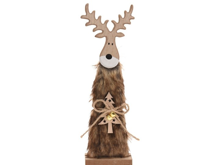 Świąteczny Renifer drewniany Erwin brązowy, 30 cm, 30 cm