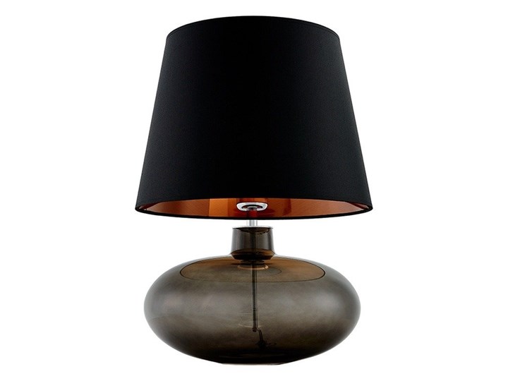 Kaspa - Lampa stojąca Sawa - dymna - abażur czarno-miedziany