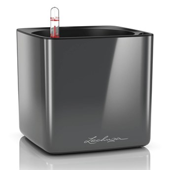 Lechuza - Donica Cube Glossy 16 - antracytowa, połysk