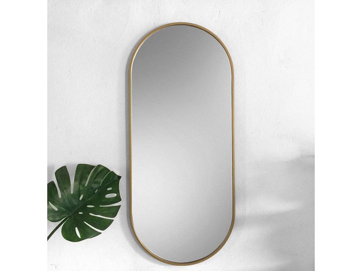 Lustro Ambient Slim – złota rama Ścienne Lustro z ramą Owalne Styl Nowoczesny