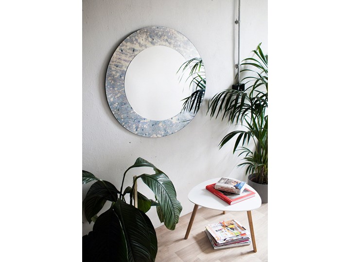 Lustro w postarzanej ramie Modern Line Antique Okrągłe Ścienne Styl Nowoczesny Lustro z ramą Pomieszczenie Łazienka