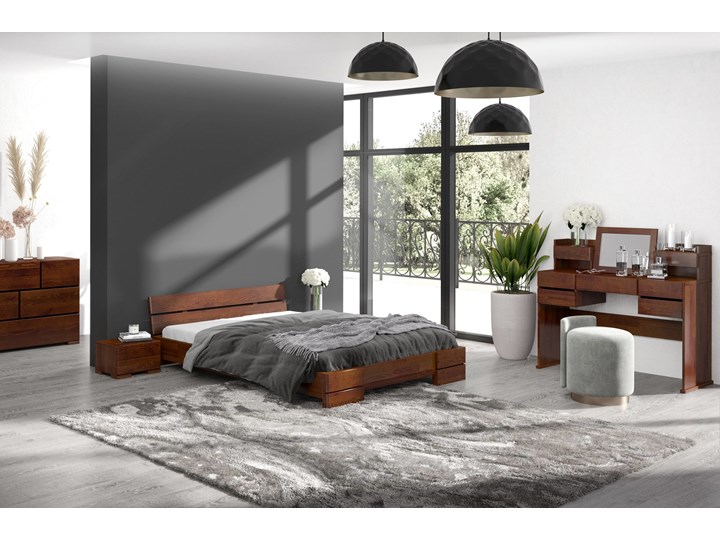 Łóżko drewniane sosnowe Visby Sandemo Drewno Rozmiar materaca 160x200 cm Łóżko tapicerowane Rozmiar materaca 200x200 cm