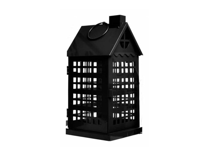 Lampion metalowy Domek Black II