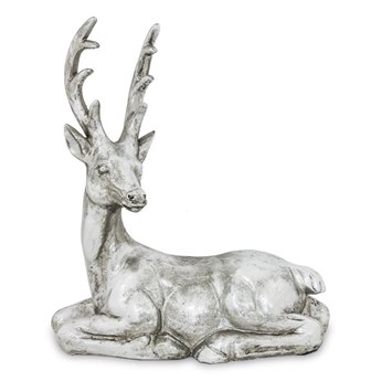 LEŻĄCY RENIFER figurka srebrna, wys. 34 cm
