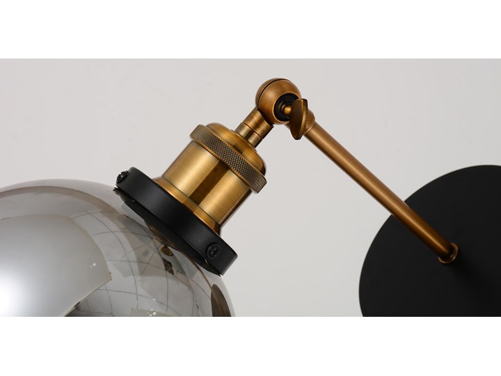 LAMPA ŚCIENNA KINKIET LOFT ZAGALLO Kinkiet z kloszem Metal Szkło Kinkiet z abażurem Kinkiet z regulacją Kolor Szary
