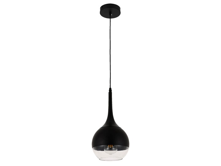 NOWOCZESNA LAMPA WISZĄCA CZARNA FRUDO Metal Lampa z kloszem Szkło Kolor Czarny