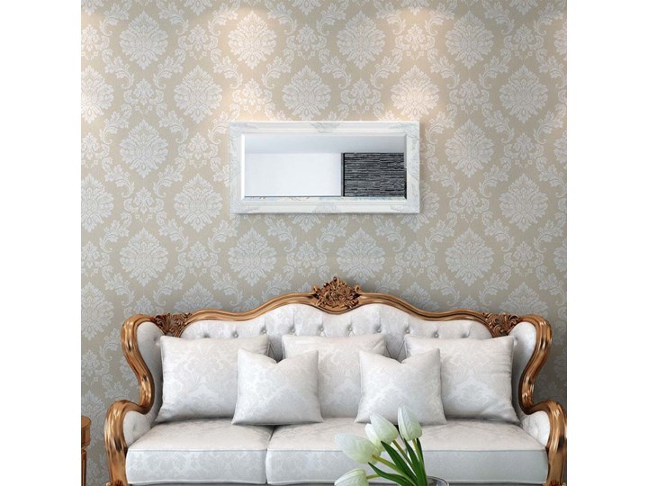 vidaXL Lustro ścienne w stylu barokowym, 100x50 cm, białe Prostokątne Lustro z ramą Pomieszczenie Salon