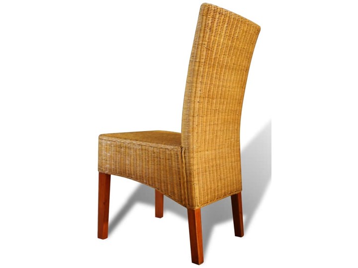 vidaXL Krzesła stołowe, 4 szt., brązowe, naturalny rattan Drewno Głębokość 62 cm Szerokość 45 cm Wysokość 93 cm Kolor Beżowy