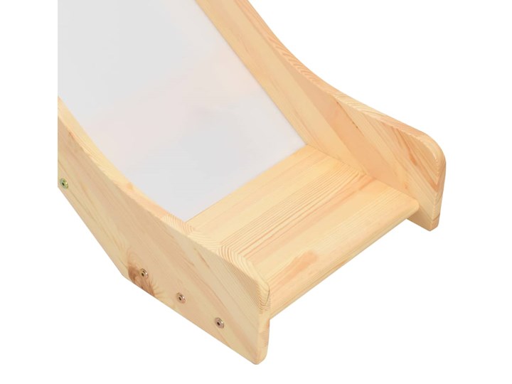 vidaXL Wysoka rama łóżka dziecięcego, zjeżdżalnia i drabinka, 97x208cm Łóżka piętrowe ze zjeżdżalnią Drewno Kolor Biały