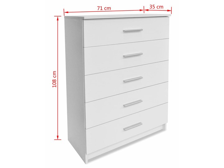 vidaXL Szafka do przechowywania, 71x35x106 cm, biały, płyta wiórowa