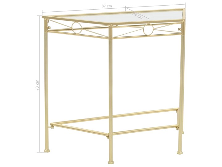 vidaXL Stolik boczny w stylu vintage, metalowy, 87 x 34 x 73 cm, złoty
