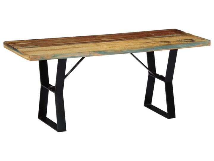 vidaXL Ławka, 110 cm, lite drewno odzyskane