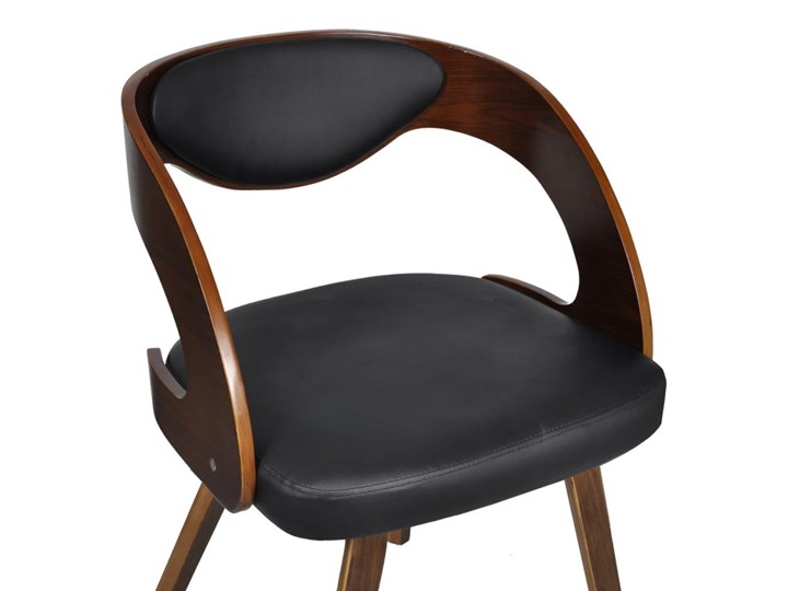 vidaXL Krzesła stołowe, 4 szt., brązowe, gięte drewno i sztuczna skóra Płyta MDF Tkanina Wysokość 76 cm Szerokość 52 cm Skóra ekologiczna Szerokość 48,5 cm Kolor Brązowy Głębokość 44 cm Krzesło inspirowane Tworzywo sztuczne Tapicerowane Pomieszczenie Jadalnia