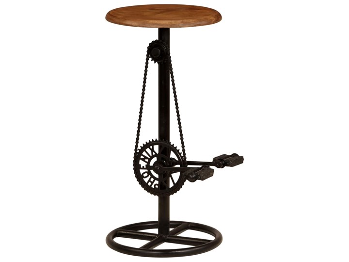 vidaXL Stołki barowe, 2 szt., lite drewno mango Wysokość 76 cm Stal Hoker tradycyjny Metal Kolor Brązowy
