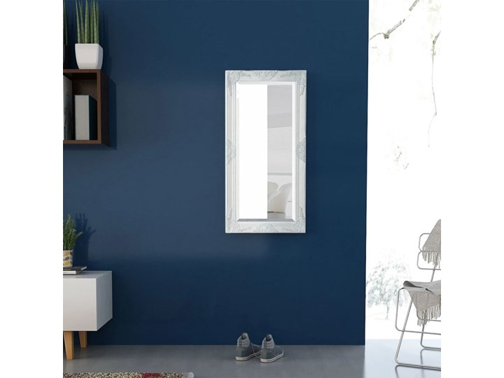 vidaXL Lustro ścienne w stylu barokowym, 100x50 cm, białe Lustro z ramą Prostokątne Pomieszczenie Salon