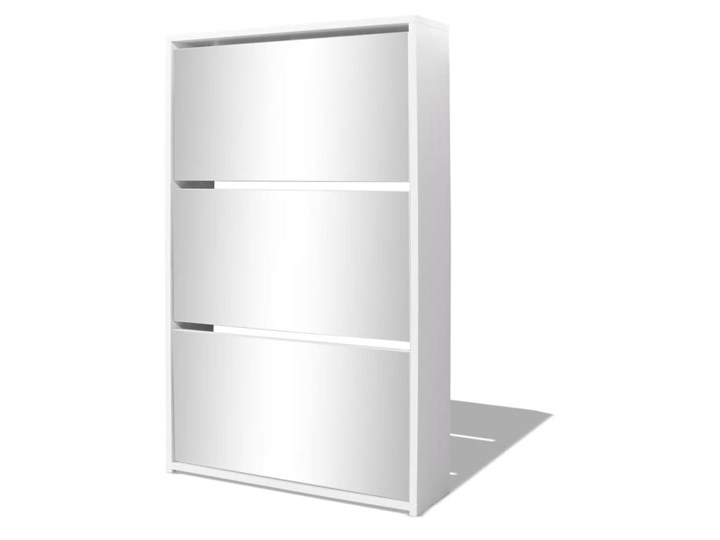 vidaXL Szafka na buty z 3 półkami i lustrem, kolor dębu 63x17x102,5 cm Styl Nowoczesny Drewno Płyta MDF Kategoria Szafki i regały