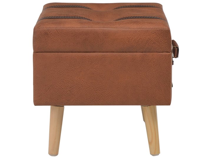 vidaXL Stołek ze schowkiem, 40 cm, kolor tan, sztuczna skóra