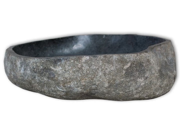 vidaXL Umywalka z kamienia rzecznego, owalna, 38-45 cm Kamień naturalny Owalne Kategoria Umywalki Kolor Czarny