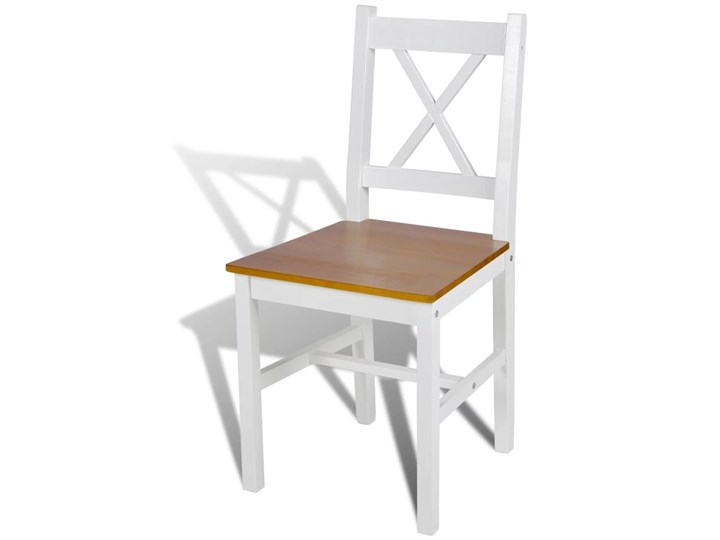 vidaXL Krzesła stołowe, 2 szt., białe, drewno sosnowe Wysokość 85,5 cm Głębokość 45,5 cm Wysokość 86 cm Głębokość 45 cm Kolor Biały Szerokość 41,5 cm Kategoria Krzesła kuchenne