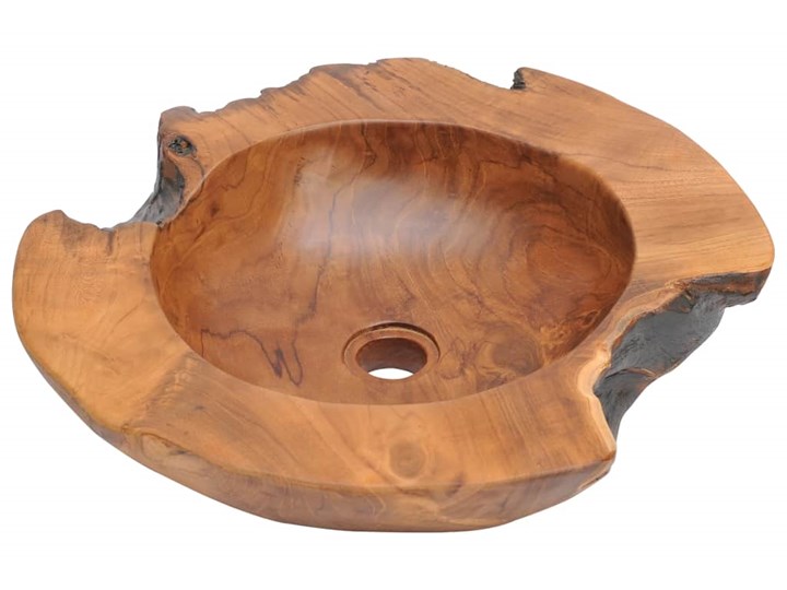 vidaXL Umywalka z drewna tekowego, 45 cm Kategoria Umywalki Drewno Kolor Brązowy