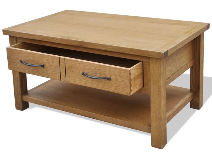 vidaXL Stolik kawowy, 88 x 53 x 45 cm, lite drewno dębowe Kategoria Stoliki i ławy Styl Rustykalny