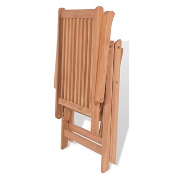 vidaXL Rozkładane krzesło ogrodowe, lite drewno teakowe