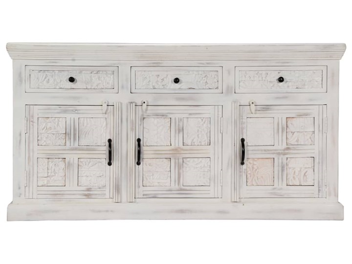 vidaXL Komoda, biała, 140x40x74 cm, lite drewno mango Szerokość 105 cm Z szafkami i szufladami Szerokość 140 cm Głębokość 40 cm Kategoria Komody