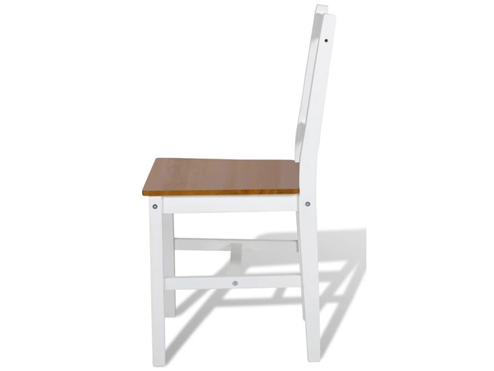 vidaXL Krzesła stołowe, 2 szt., białe, drewno sosnowe Głębokość 45 cm Szerokość 41,5 cm Głębokość 45,5 cm Wysokość 85,5 cm Wysokość 86 cm Pomieszczenie Jadalnia Kolor Brązowy