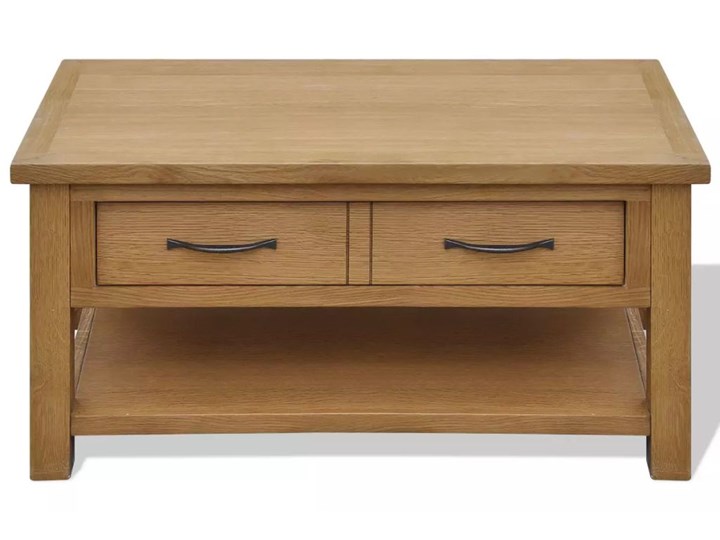 vidaXL Stolik kawowy, 88 x 53 x 45 cm, lite drewno dębowe Kolor Brązowy Kategoria Stoliki i ławy