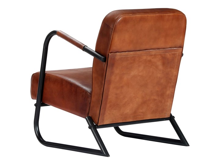 vidaXL Fotel wypoczynkowy, brązowy, skóra naturalna Szerokość 58 cm Metal Pomieszczenie Salon