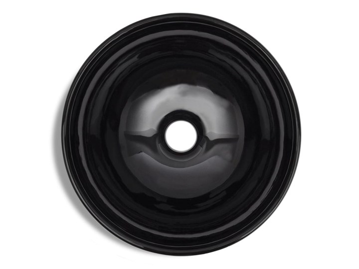 vidaXL Umywalka łazienkowa, ceramiczna, czarna Kolor Czarny Okrągłe Ceramika Nablatowe Kategoria Umywalki