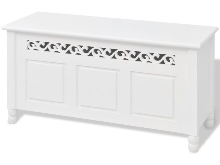 vidaXL Ławka w stylu barokowym biała z MDF