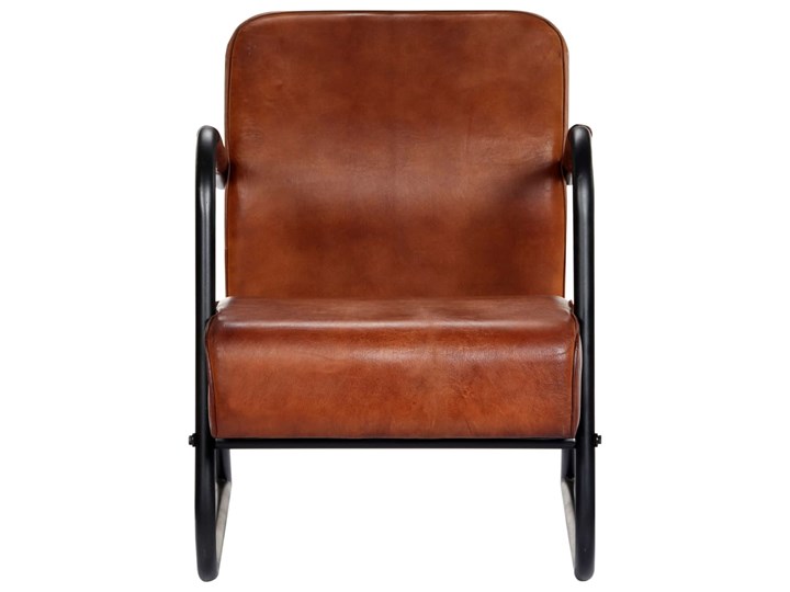 vidaXL Fotel wypoczynkowy, brązowy, skóra naturalna Szerokość 58 cm Pomieszczenie Salon Metal Styl Nowoczesny