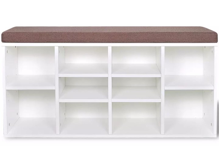 vidaXL Ławka z półką na buty, 10 przegródek, biała Kolor Biały
