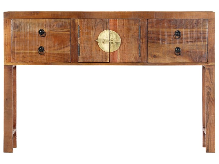 vidaXL Stolik typu konsola, 120 x 30 x 80 cm, lite drewno akacjowe Głębokość 30 cm Metal Szerokość 120 cm Z szufladą Pomieszczenie Przedpokój