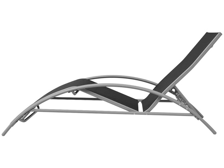 vidaXL Leżaki z parasolem, aluminiowe, czarne Tworzywo sztuczne Stoły z krzesłami Kolor Szary Stal Aluminium Kategoria Zestawy mebli ogrodowych