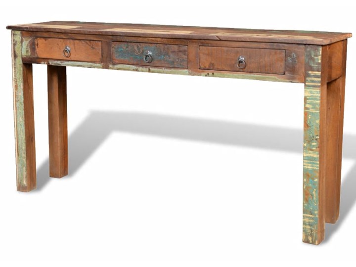 vidaXL Stolik typu konsola z 3 szufladami, drewno odzyskane Biurko konsola Głębokość 30 cm Szerokość 150 cm Styl Vintage Kategoria Biurka