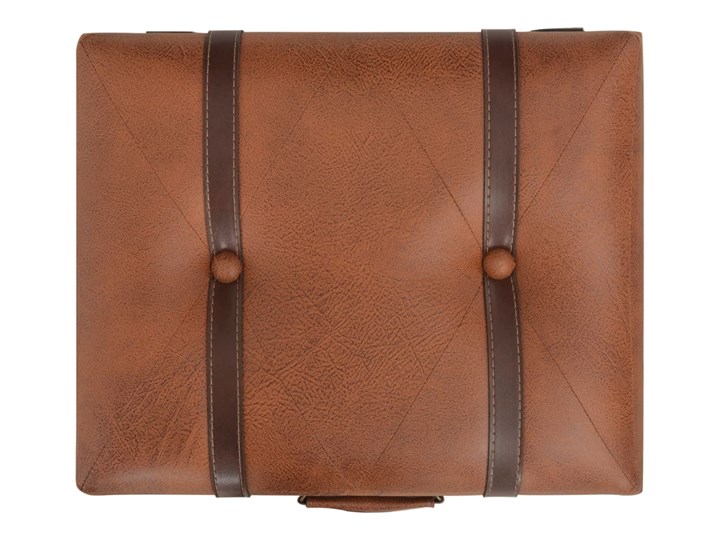 vidaXL Stołek ze schowkiem, 40 cm, kolor tan, sztuczna skóra