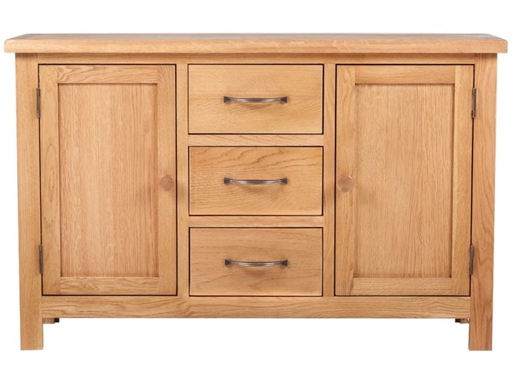 vidaXL Komoda z 3 szufladami, 110 x 33,5 x 70 cm, lite drewno dębowe Głębokość 34 cm Szerokość 110 cm Z szafkami i szufladami Płyta MDF Kategoria Komody